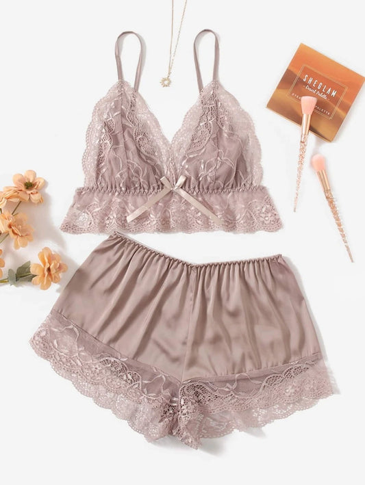 Lace Cami and Shorts Lingerie Set