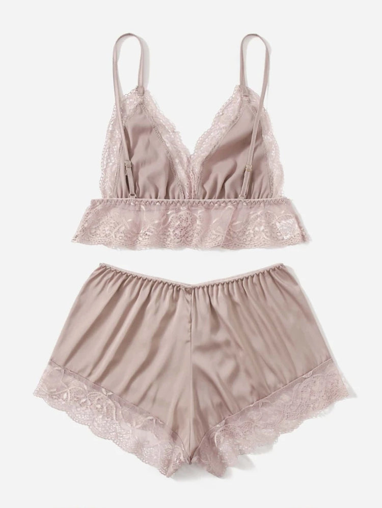 Lace Cami and Shorts Lingerie Set