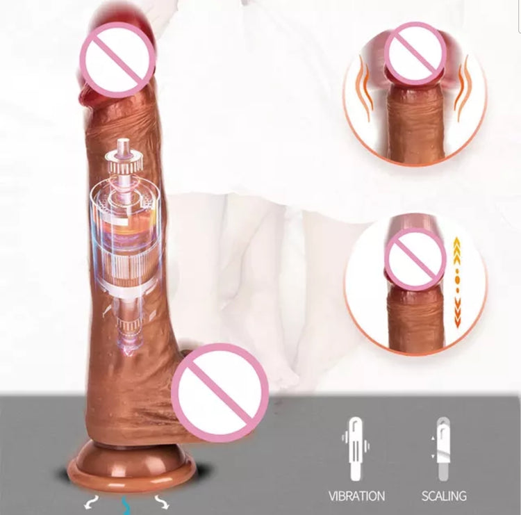 8" Thrusting & Vibrating Dildo