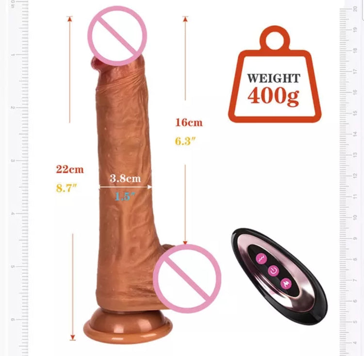 8" Thrusting & Vibrating Dildo